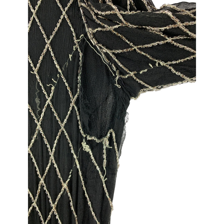 Vintage 100% Silk Beaded Dress Size M