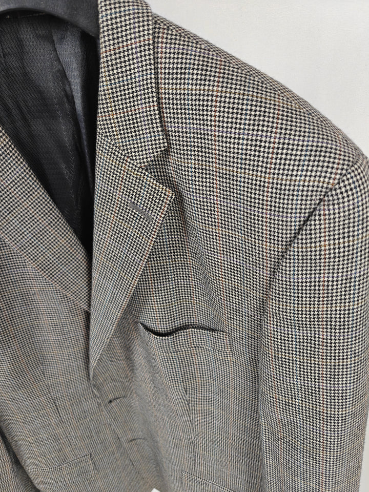 Men’s Tasso Elba Blazer Black White Houndstooth 46L