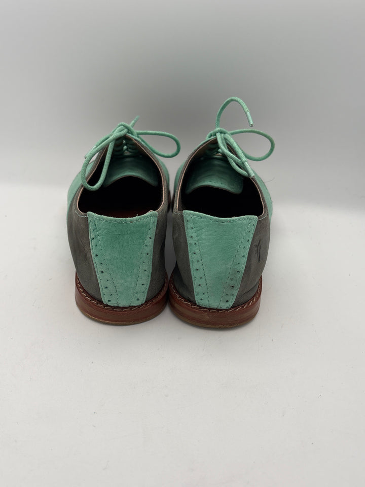 Women’s Frye Size 9 Teal & Stone Gray Leather Dance Shoes