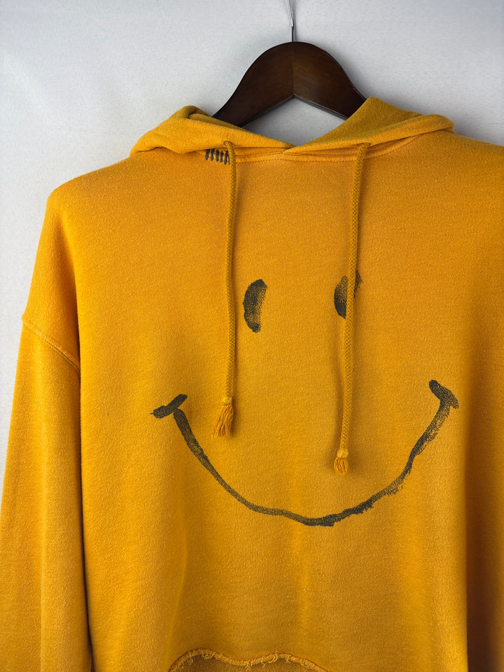 Women’s I.S.M.B.S Medium Yellow Smiley Crop Hoodie