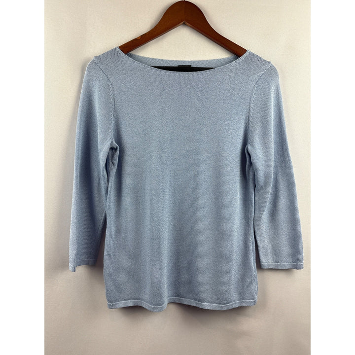 Eileen Fisher Womens Small Blue Boat Neck Sweater