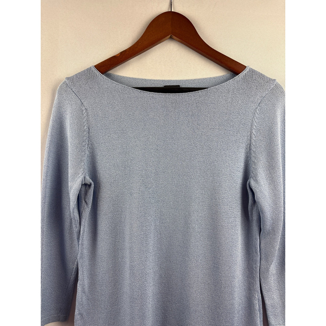 Eileen Fisher Womens Small Blue Boat Neck Sweater