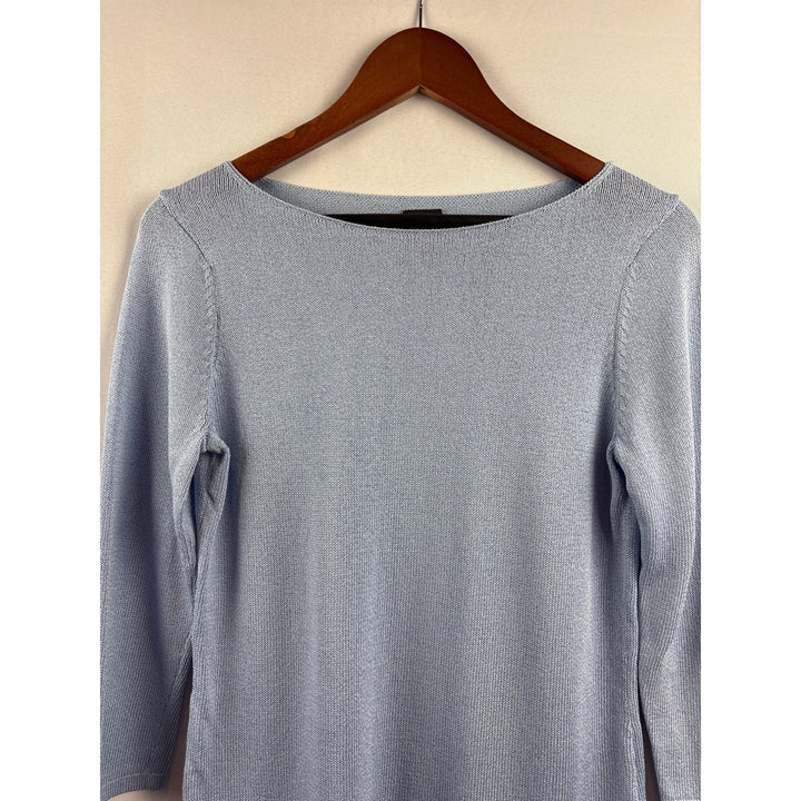 Eileen Fisher Womens Small Blue Boat Neck Sweater