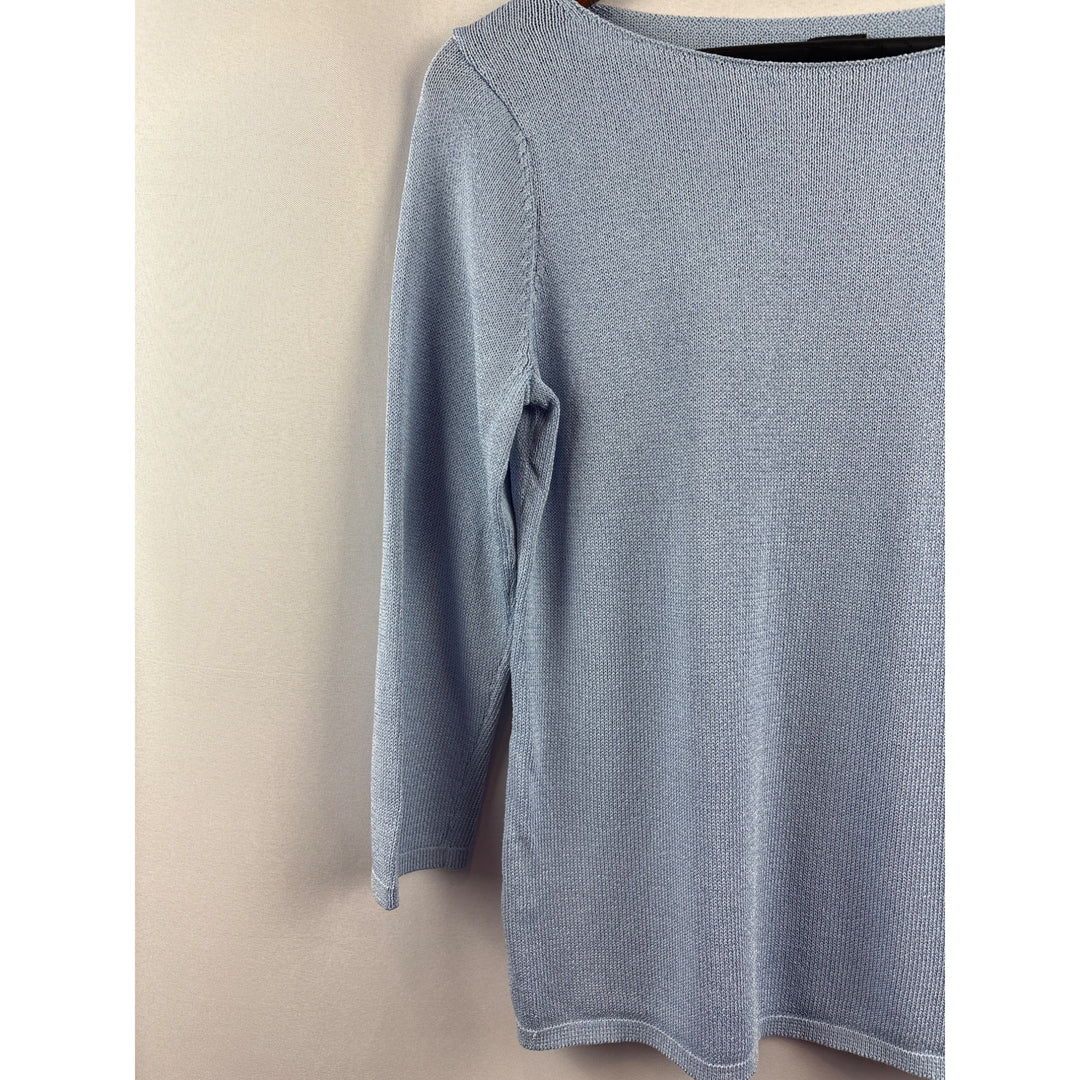 Eileen Fisher Womens Small Blue Boat Neck Sweater