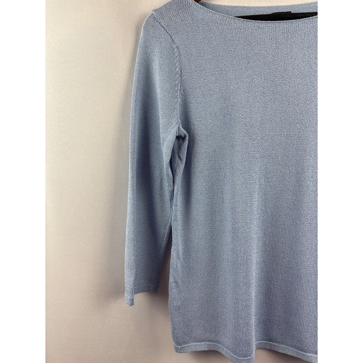 Eileen Fisher Womens Small Blue Boat Neck Sweater