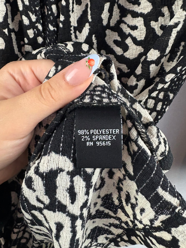 Women’s Rafaella Small Black & White Animal Print Blouse