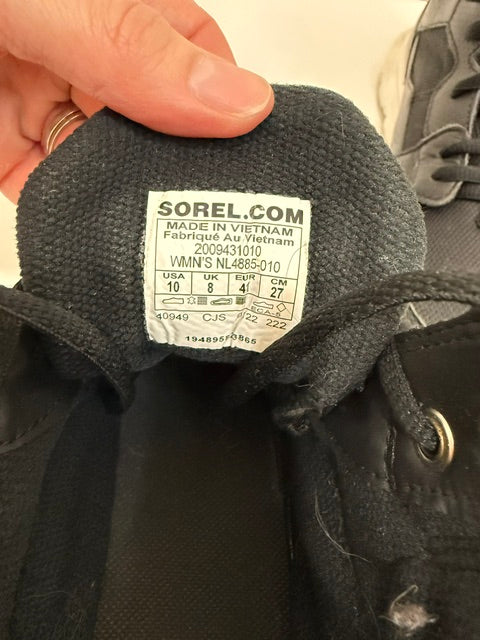 Sorel Explorer II Sneaker Mid WP Waterproof High Tops Black Sz10