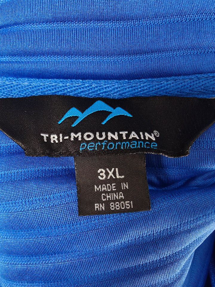 Mens Tri-Mountain Performance Quarter Zip Pullover Blue 3XL