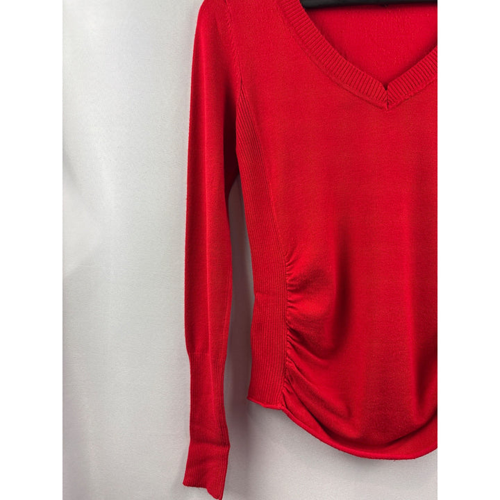 Takeout Womens Red V-Neck Sweater Medium