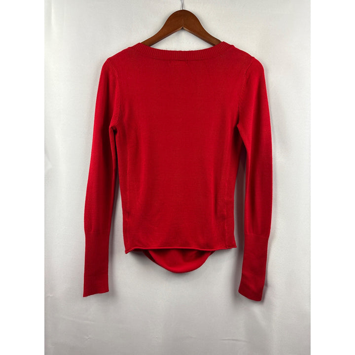 Takeout Womens Red V-Neck Sweater Medium