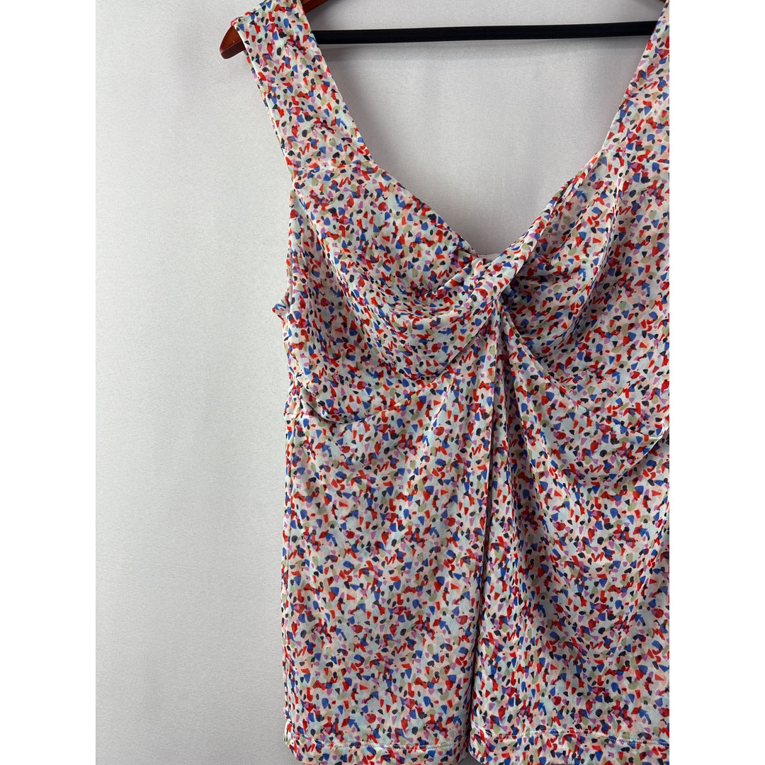 Cabi Womens Confetti Print Sleeveless Top S Nylon/Spandex