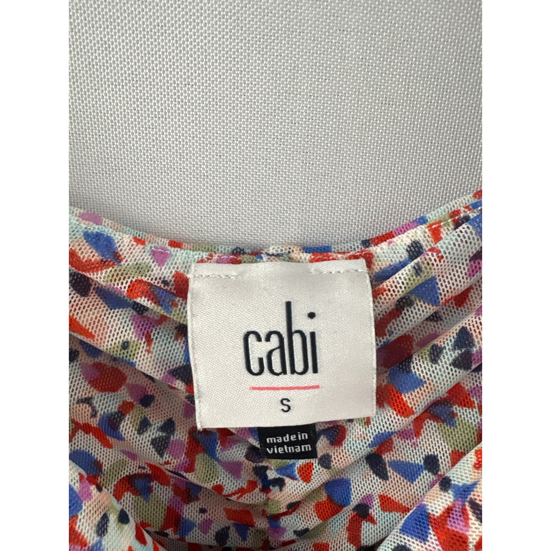 Cabi Womens Confetti Print Sleeveless Top S Nylon/Spandex