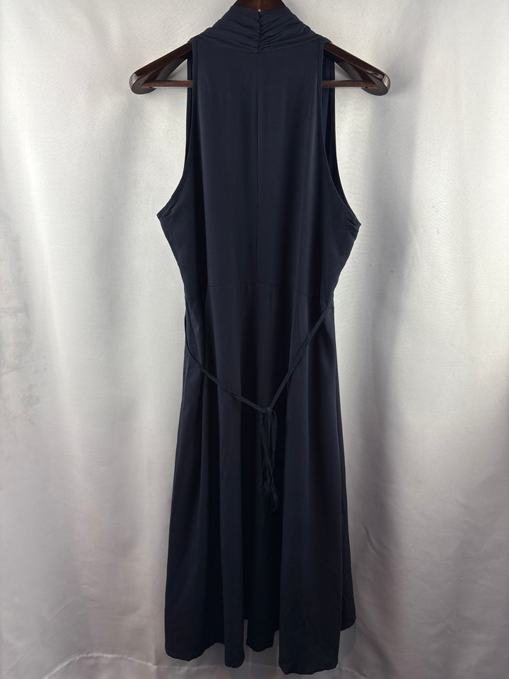 Women’s Molly Bracken Large Dark Navy Cowlneck Midi Dress