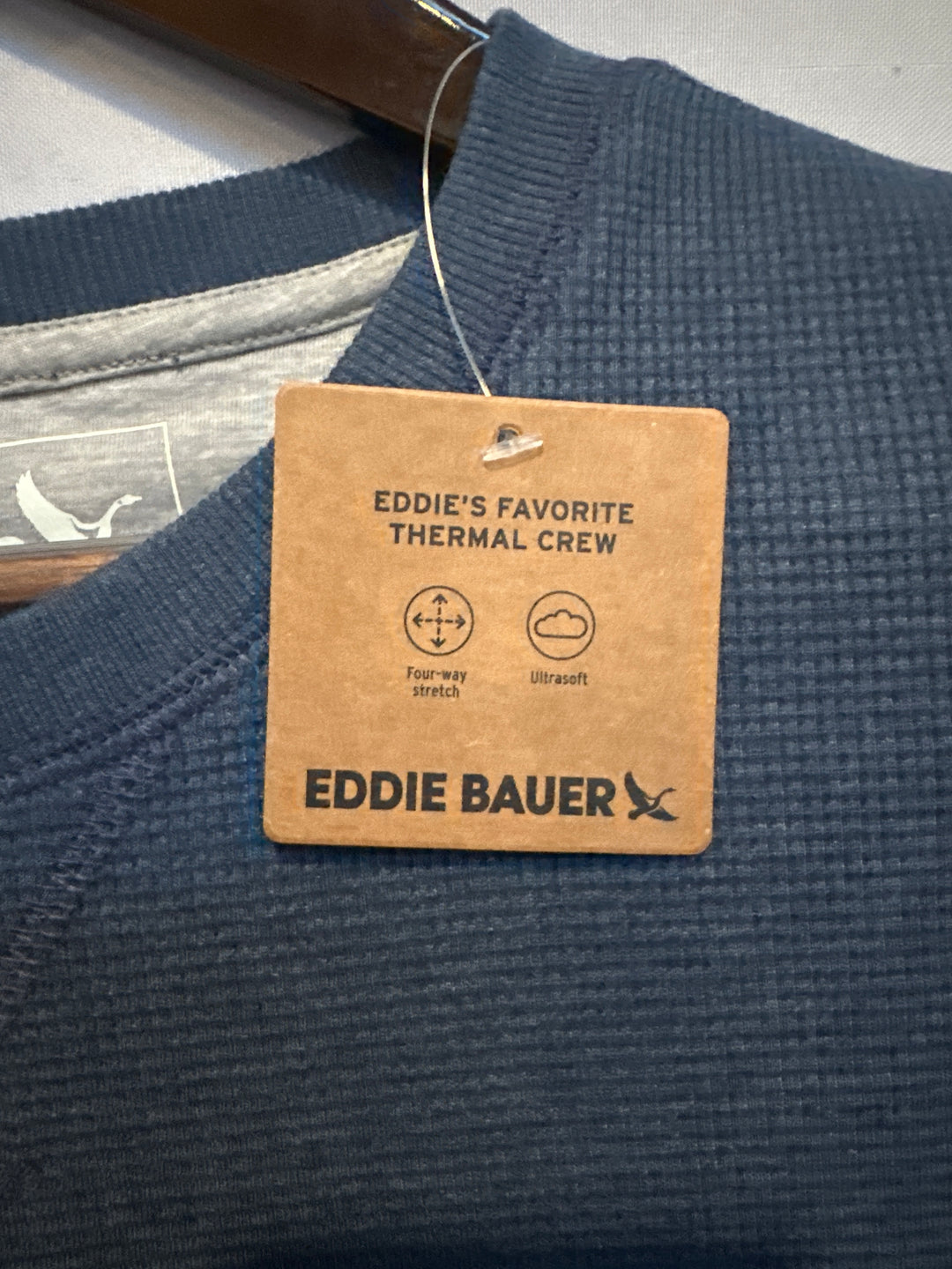 Men’s Eddie Bauer Blue Thermal Crew Neck Size M