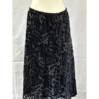 Women’s Velvet JM Collection Black Floral Patterned Skirt Sz 10