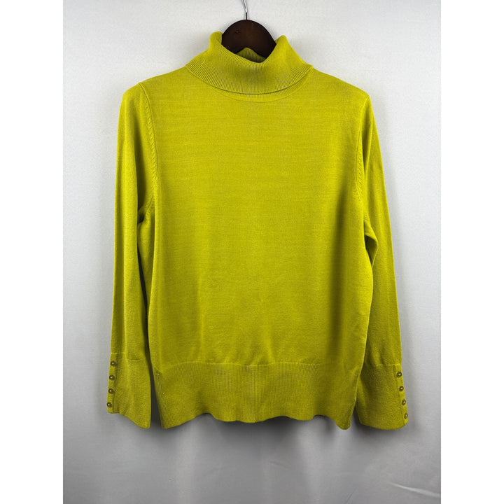 Women’s JM Collection XL Avocado Green Long Sleeve Turtleneck Sweater