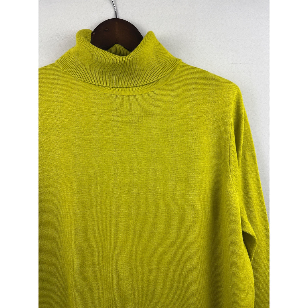 Women’s JM Collection XL Avocado Green Long Sleeve Turtleneck Sweater