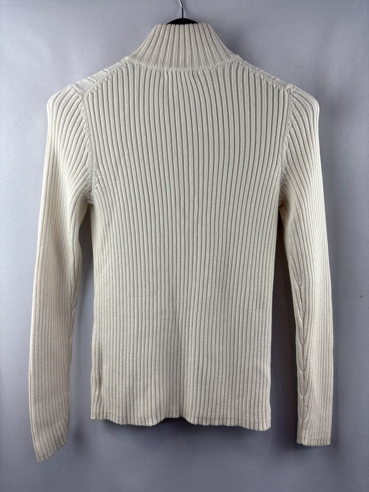 Women’s Eddie Bauer Small Cream Zip-Up Sweater