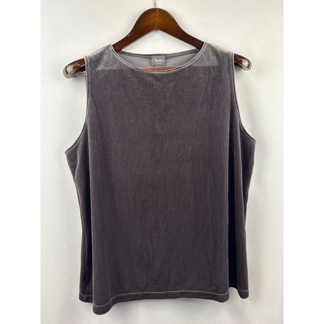 Women’s Chico’s 1XL Grey Velvet Sleeveless Blouse