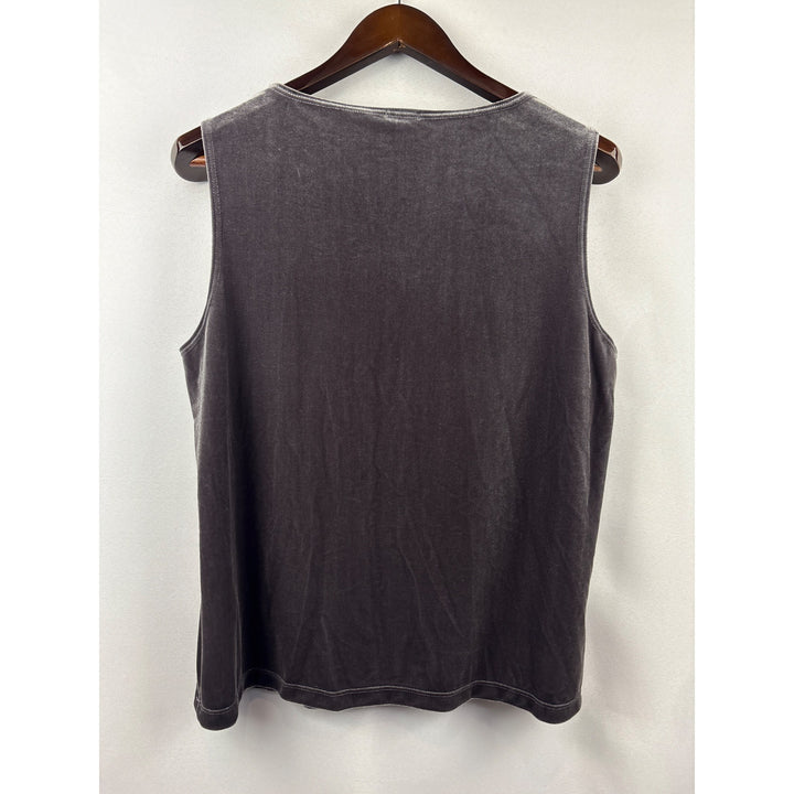 Women’s Chico’s 1XL Grey Velvet Sleeveless Blouse