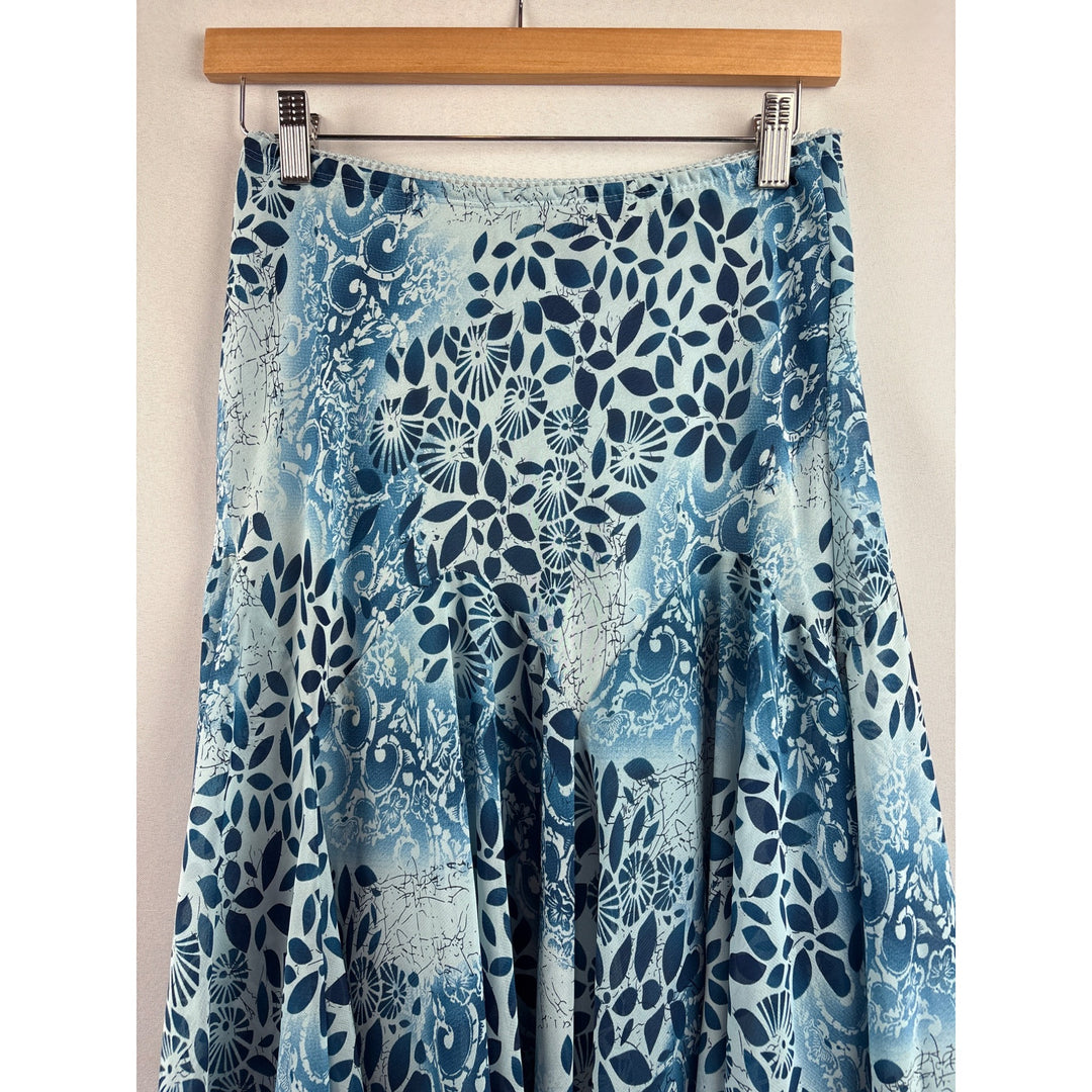 Newsworthy Womens XS Blue Floral Print Skirt