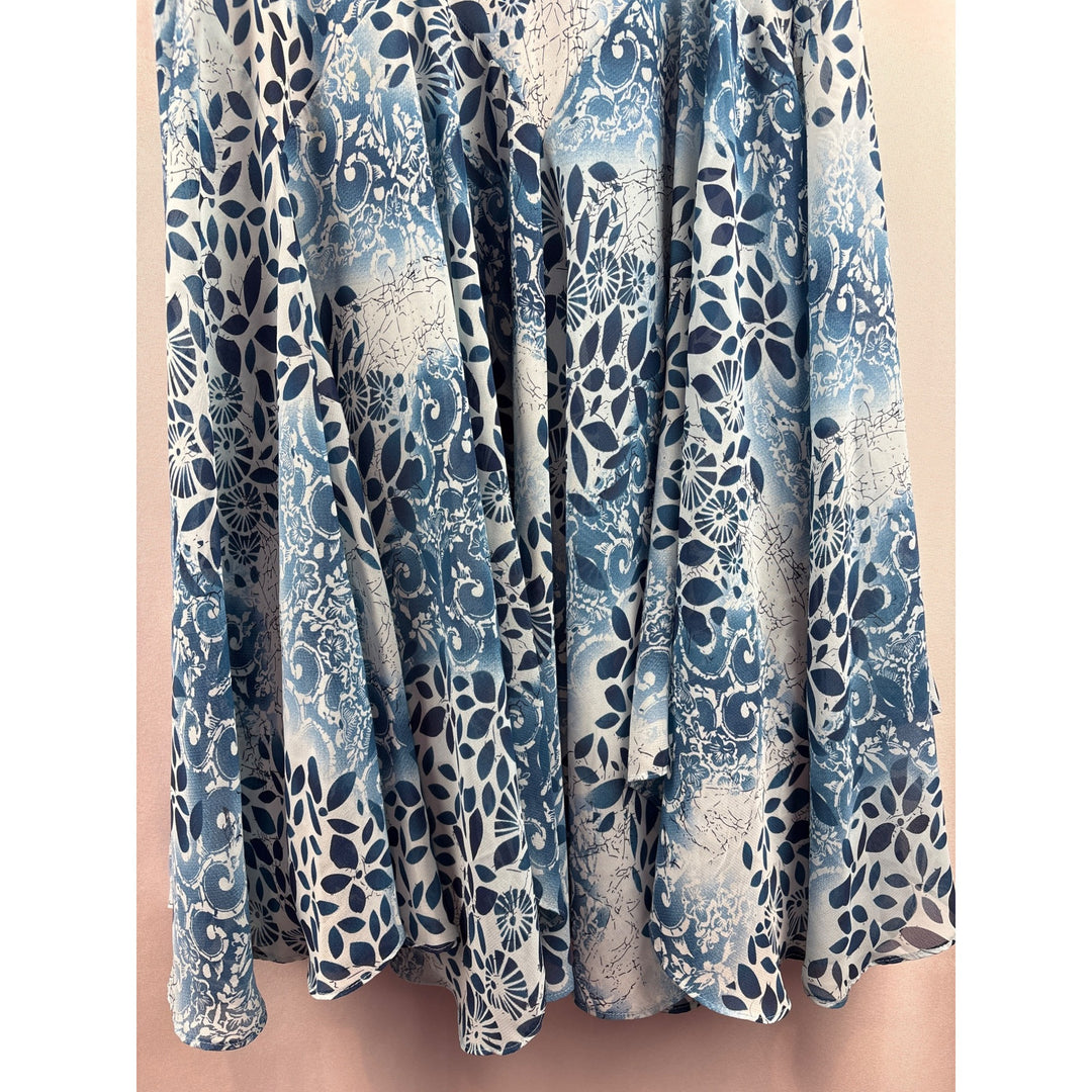Newsworthy Womens XS Blue Floral Print Skirt