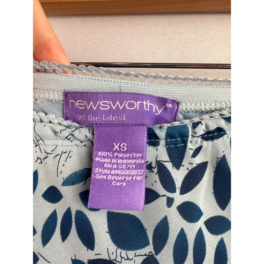 Newsworthy Womens XS Blue Floral Print Skirt