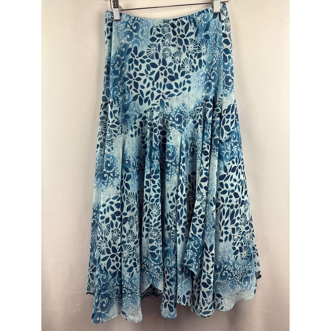 Newsworthy Womens XS Blue Floral Print Skirt