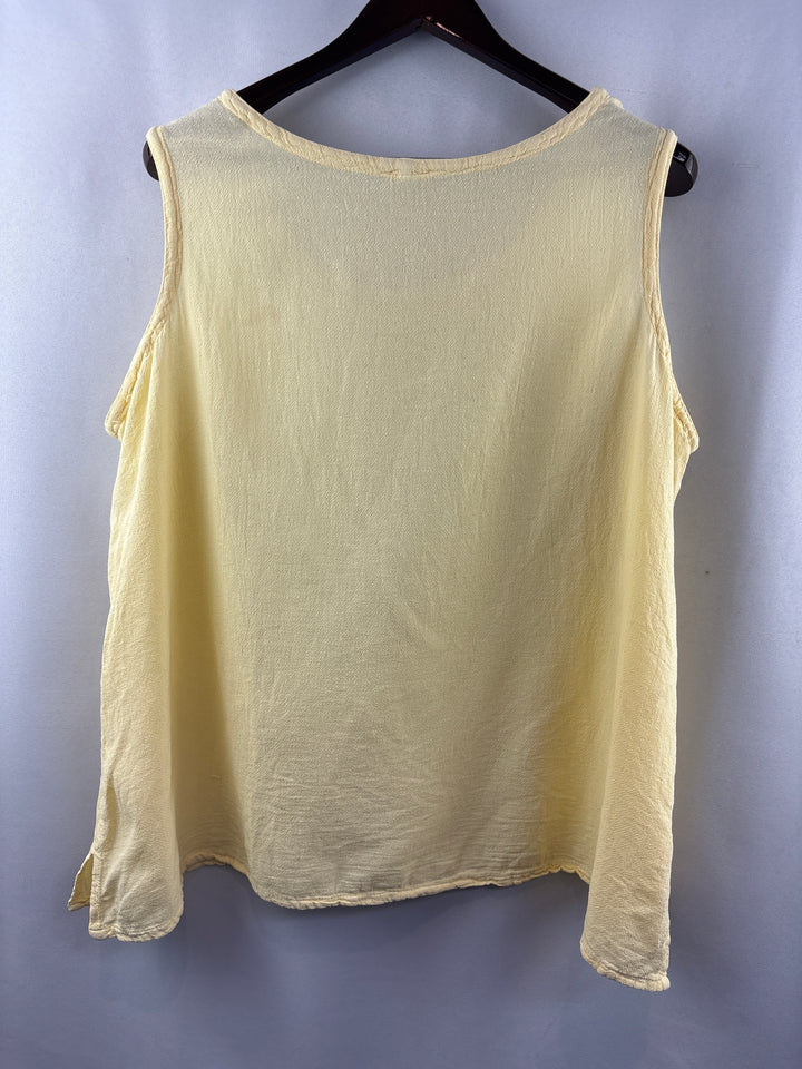 Women’s Oh My Gauze! XXL Butter Yellow Sleeveless Blouse