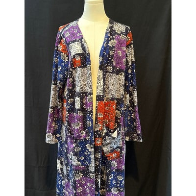 Women’s LulaRoe Long Multicolor Floral Patterned Sweater Cardigan Sz XL