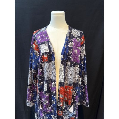 Women’s LulaRoe Long Multicolor Floral Patterned Sweater Cardigan Sz XL