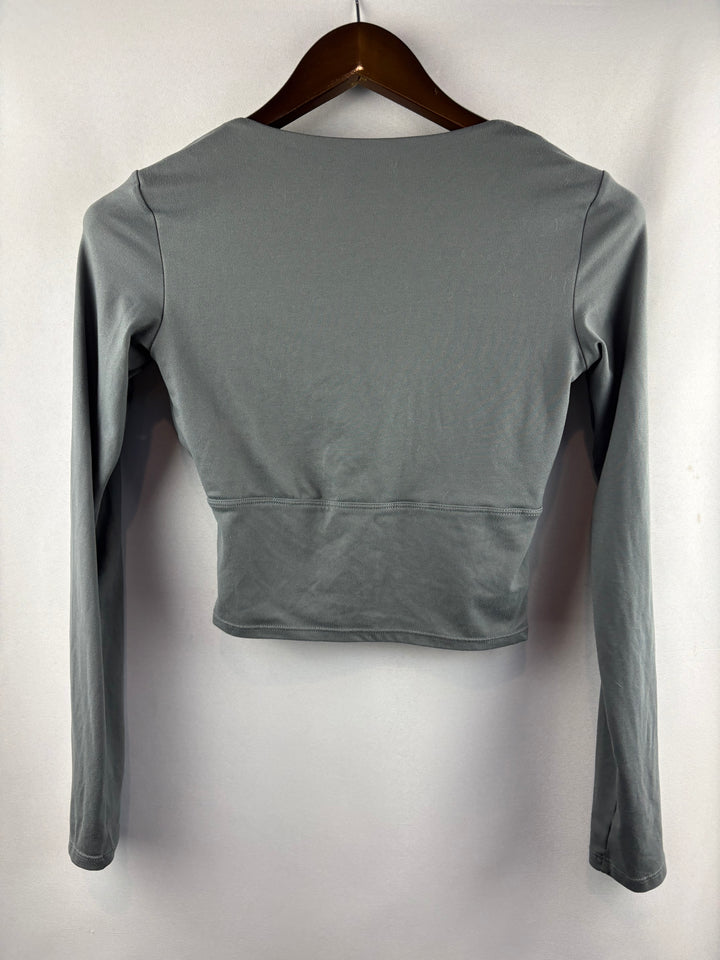Women’s Halara Large Stone Gray Cropped Long Sleeve