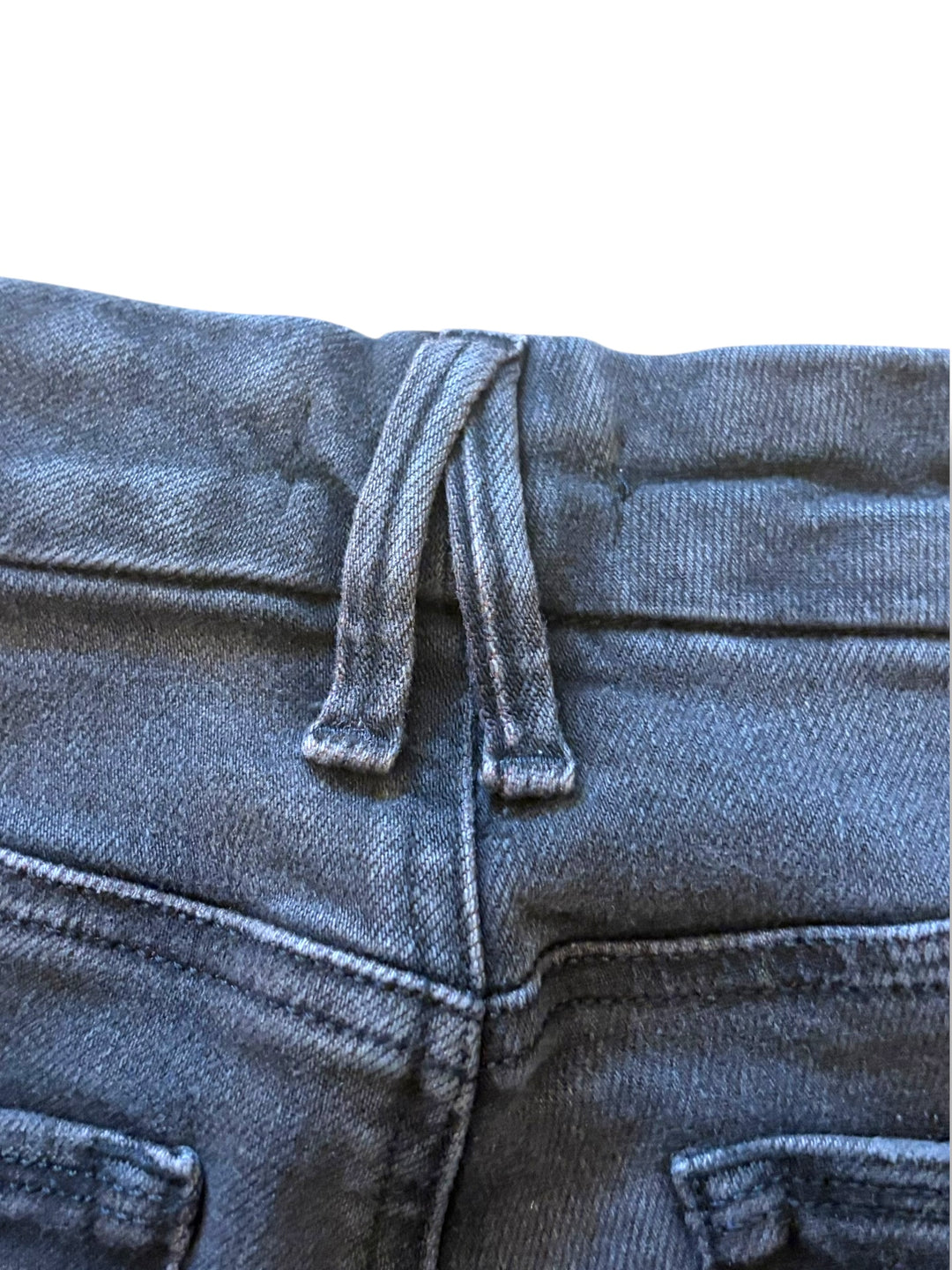 Good American Good Classic Black Jeans Size 10/30 High Rise Raw Hem Goth Stretch Denim