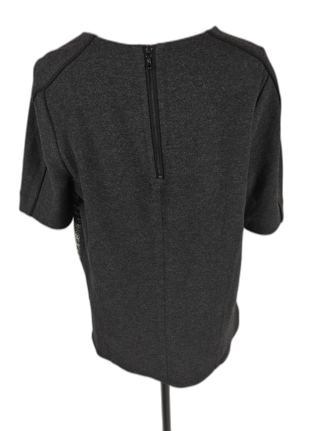 Womens Vince Mixed Media Top Black Gray Size S