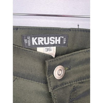 Men’s Krush Size 36 Green Duo-Chrome Dress Pants Vintage Funky Retro Pants