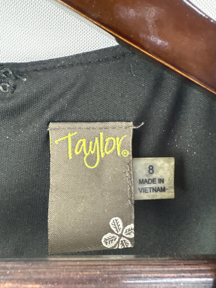 Women’s Taylor Size 8 Black Pantsuit w/ Shoulder Cutouts