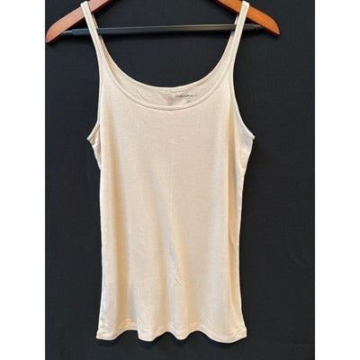 Womens Halogen Beige Spaghetti Strap Tank Top Size S