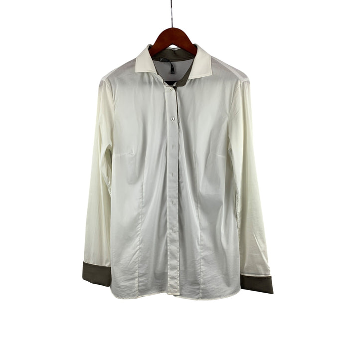 Mare White & Grey Long Sleeve Button-Up Shirt