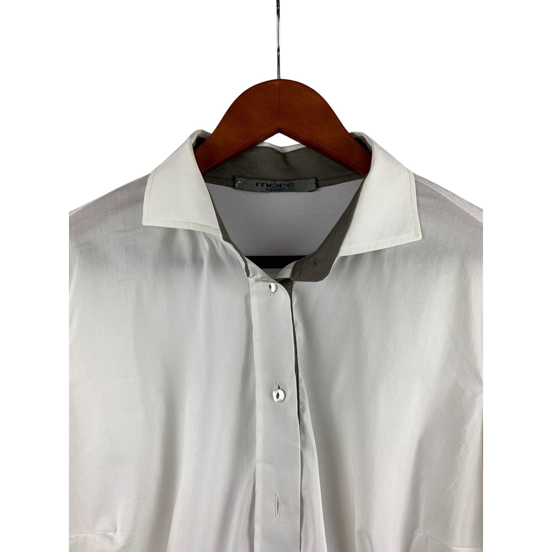 Mare White & Grey Long Sleeve Button-Up Shirt