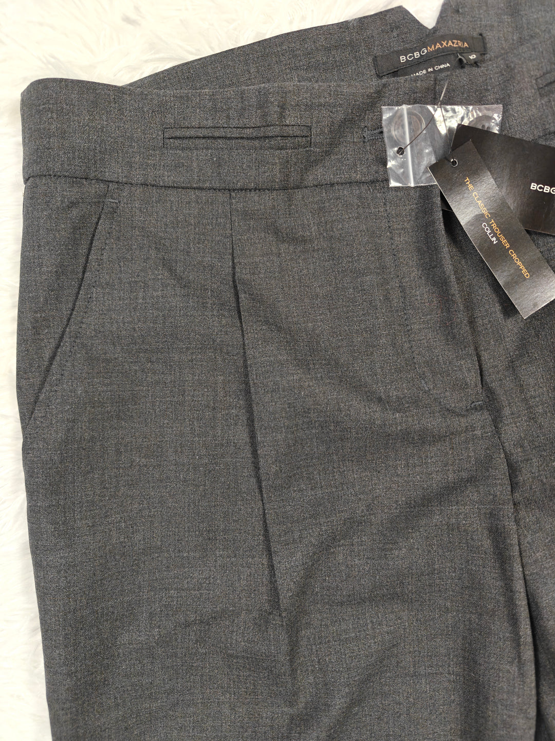 Womens BCBGMAXAZRIA Cropped Trousers Gray Size 10 NWT