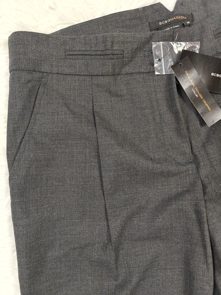 Womens BCBGMAXAZRIA Cropped Trousers Gray Size 10 NWT