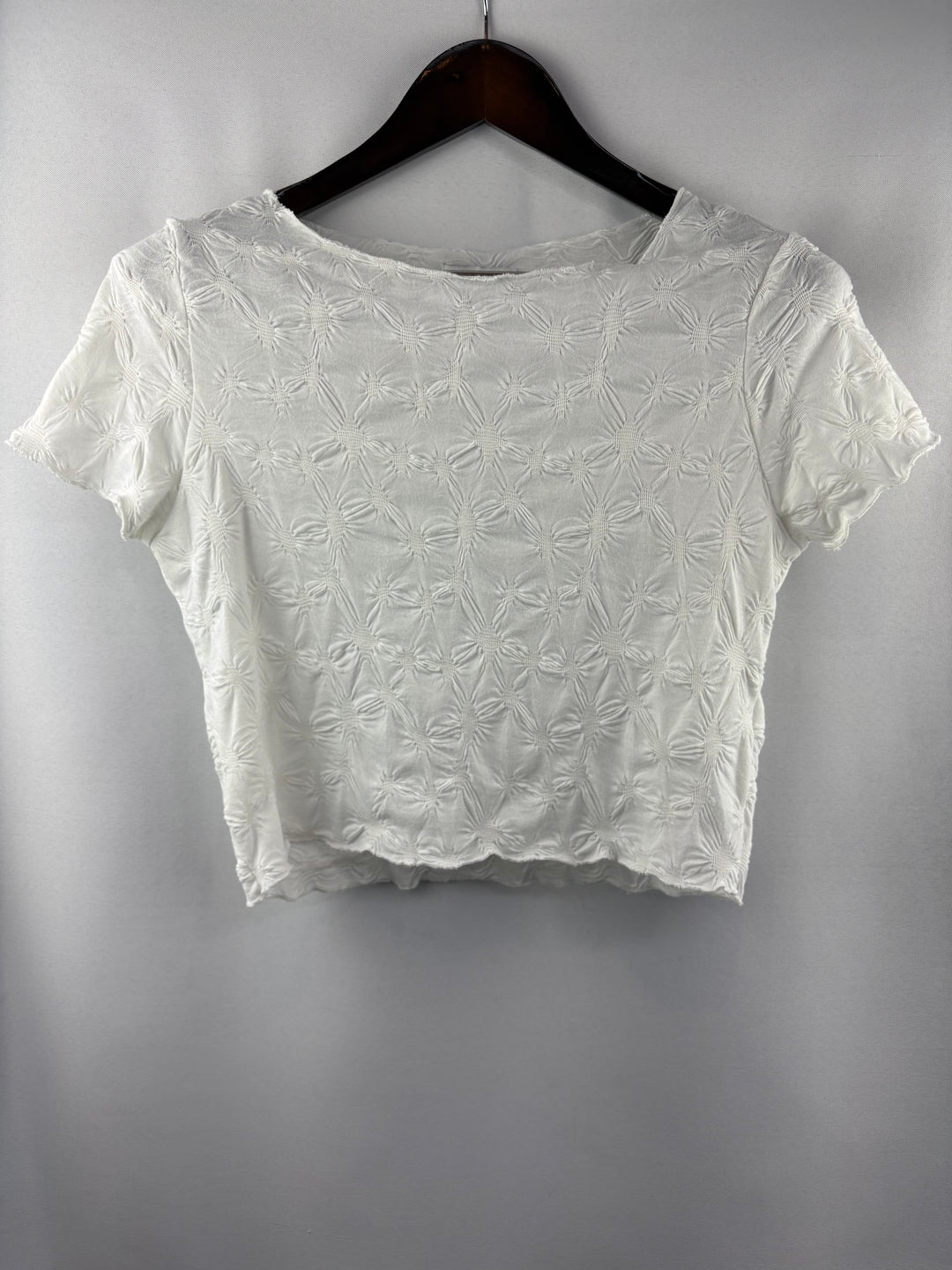 Women’s TopShop Size 8-10 White Ruched Crop Top