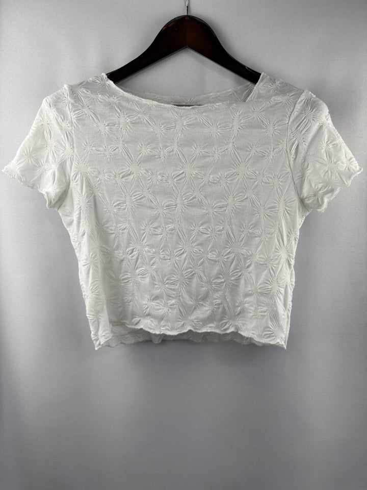 Women’s TopShop Size 8-10 White Ruched Crop Top
