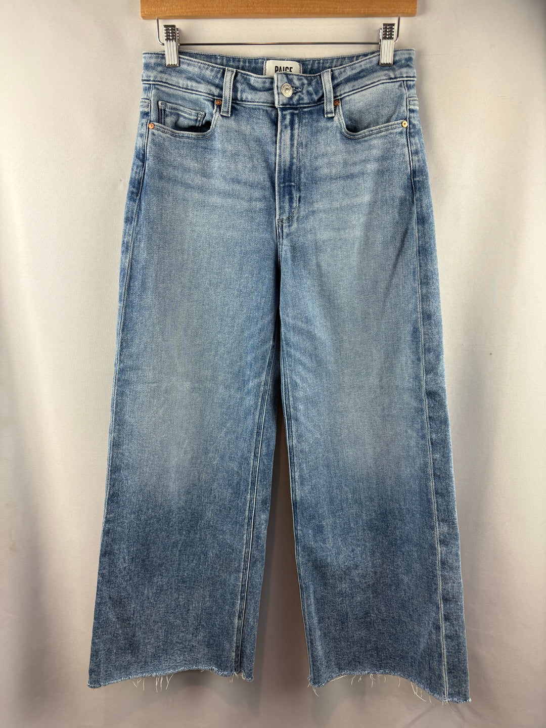 Women’s Paige Size 28 Light Wash Blue Wide Leg Jeans