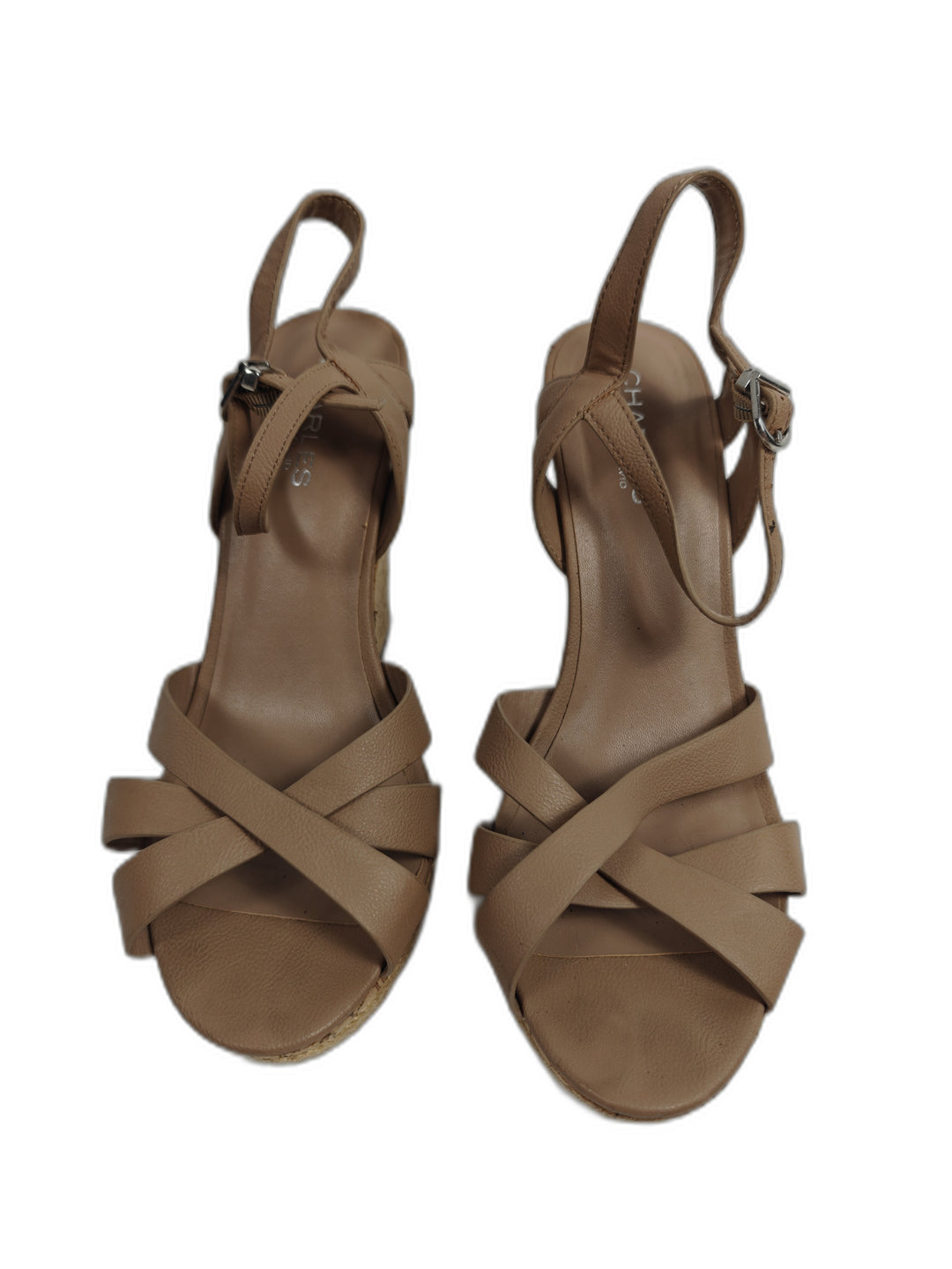 Women Charles by Charles David Wedge Sandals Tan Size 9.5M