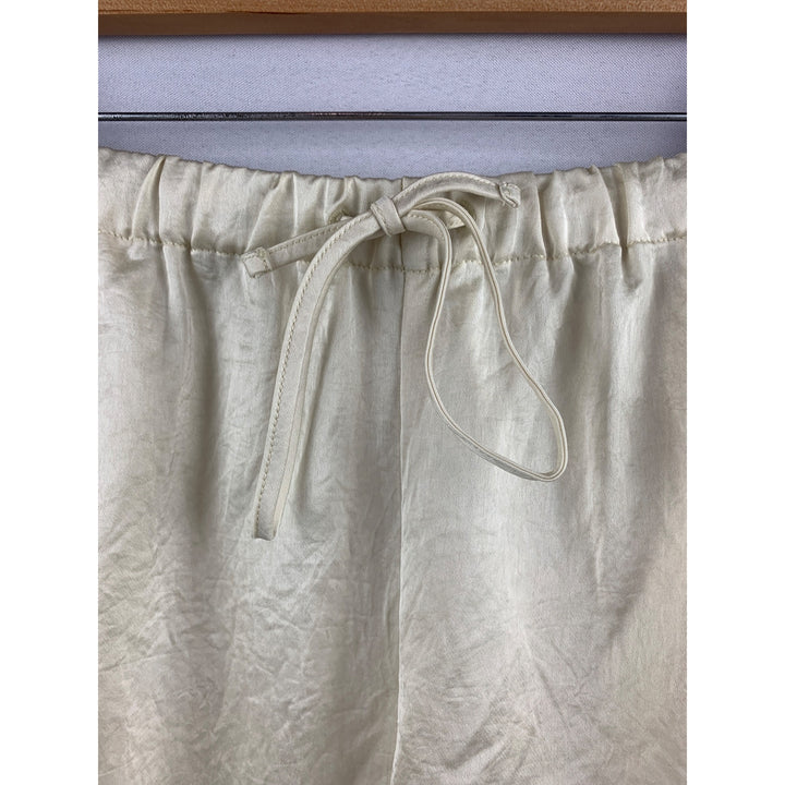 Madewell Womens Ivory Silk Blend Elastic Waist Drawstring Shorts