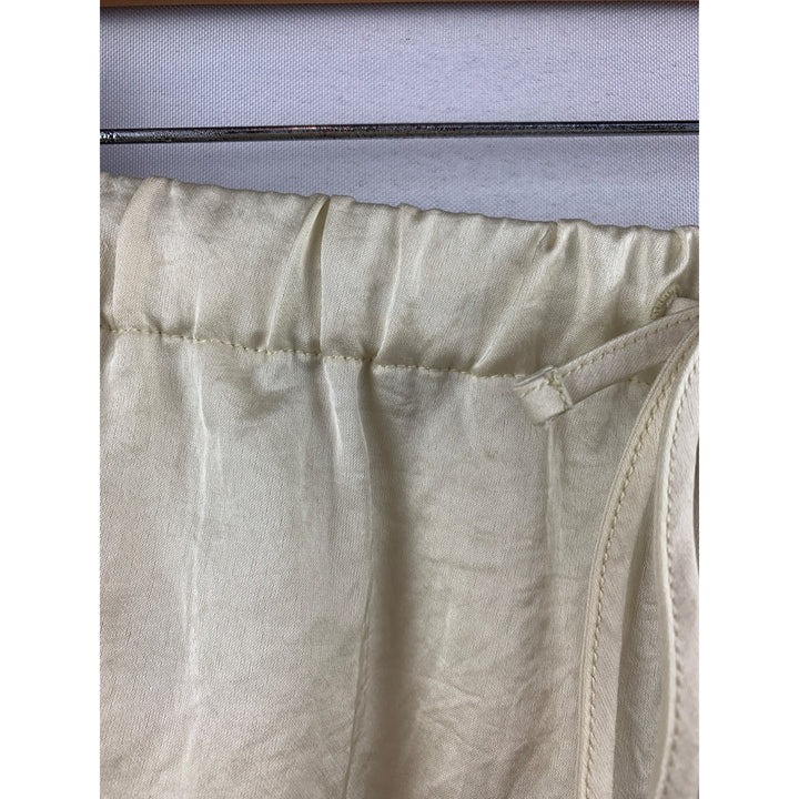 Madewell Womens Ivory Silk Blend Elastic Waist Drawstring Shorts