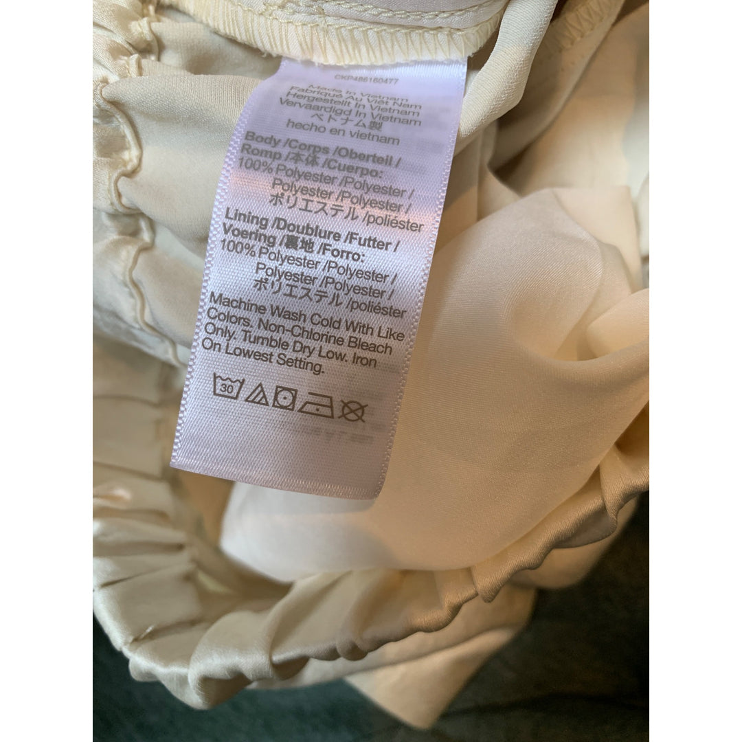 Madewell Womens Ivory Silk Blend Elastic Waist Drawstring Shorts