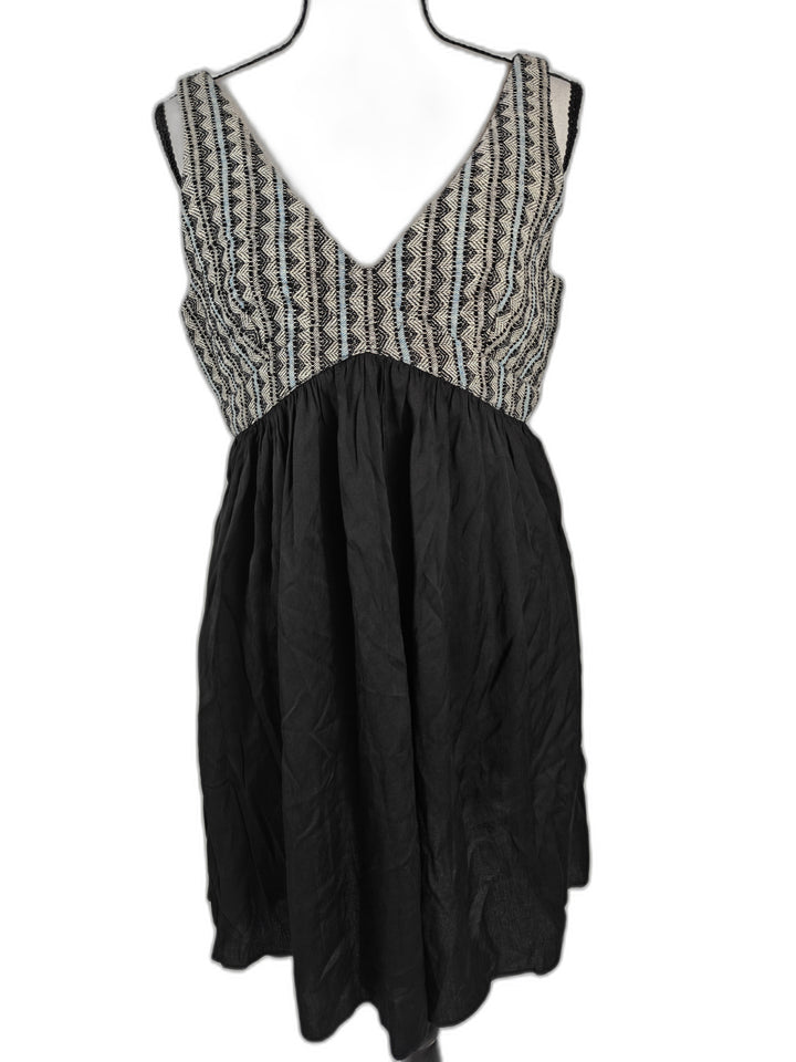 Women’s Ladakh Sleeveless Babydoll Dress Black Blue Size 4