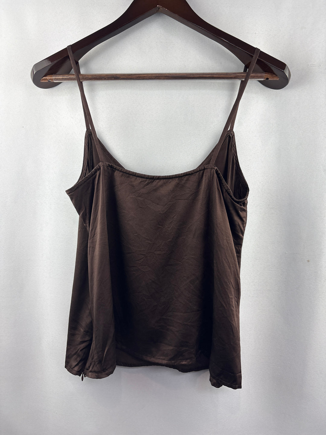 Women’s Medium Chocolate Brown Satin Two Piece Set
